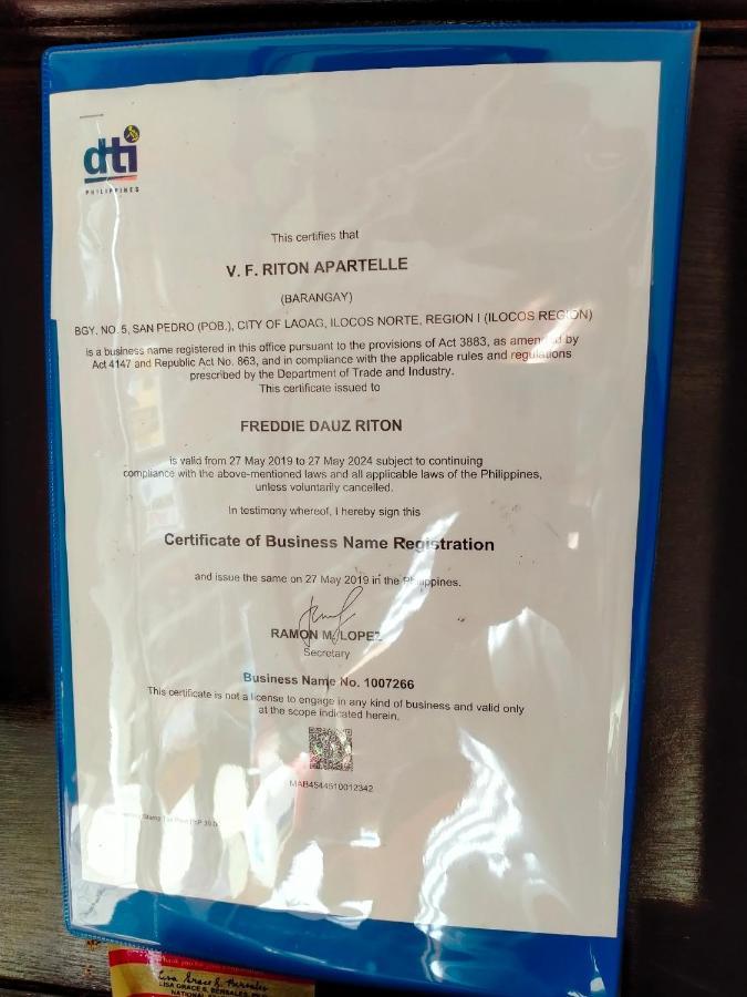 V.F. Riton Apartelle Laoag Kültér fotó